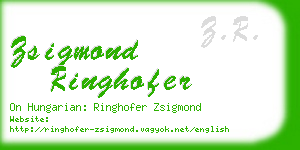 zsigmond ringhofer business card